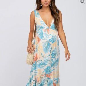 Pinkblush - Lush Maxi Dress Light Pink Floral Tropical Print